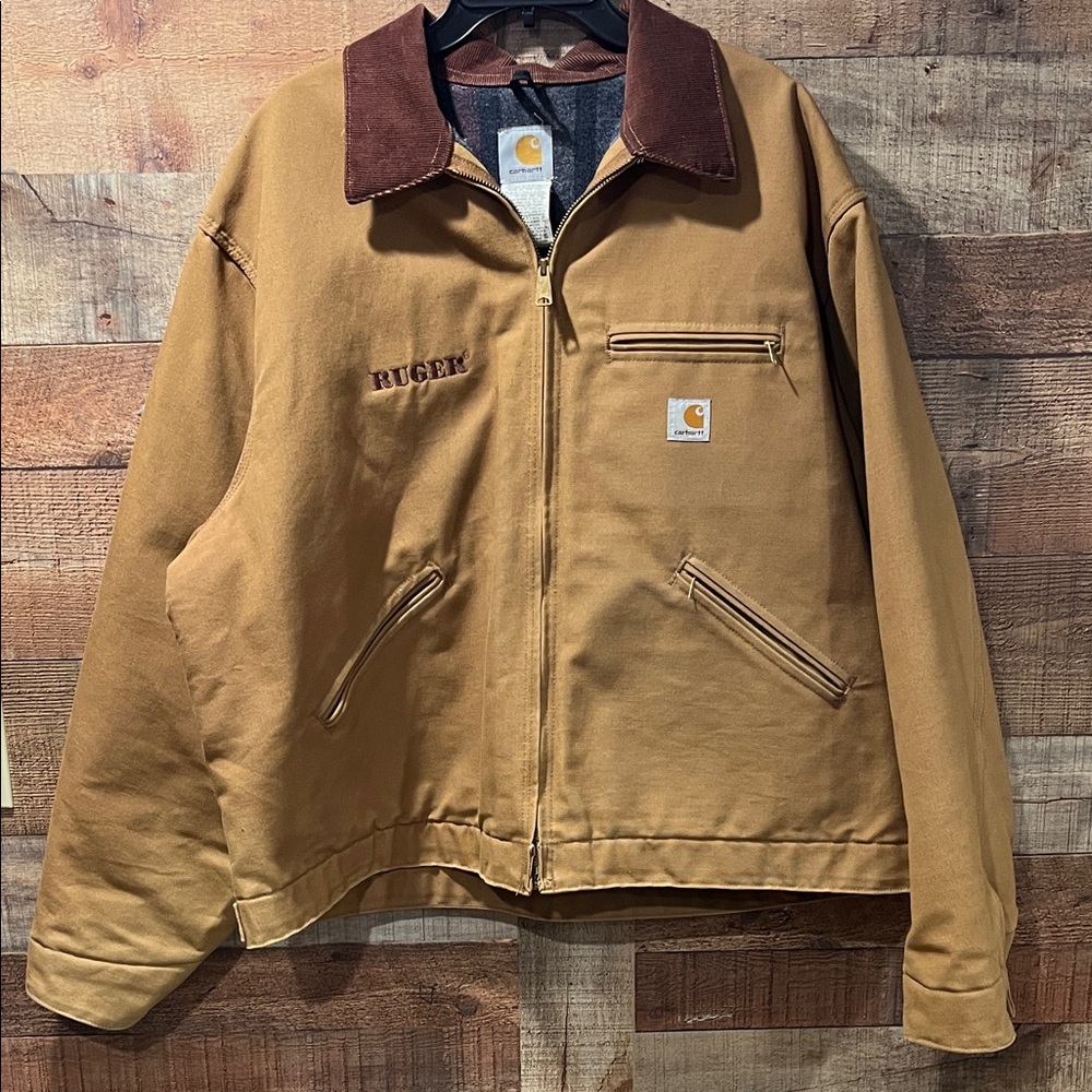 Carhartt Ruger Detroit blanket lined UJ01  Men's Brown Jacket size 52 XXL